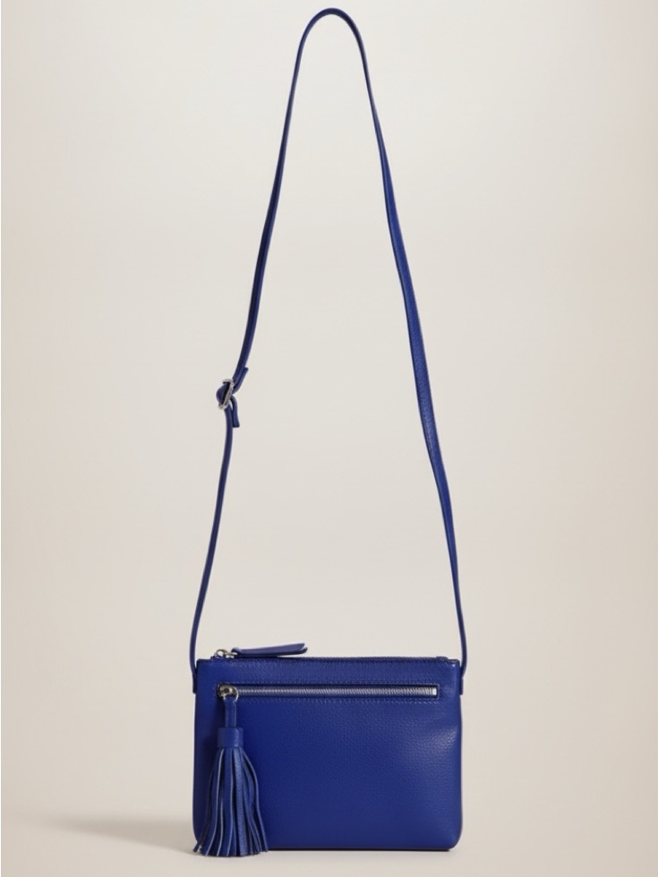 Gap Faux Leather Crossbody Purse/Wallet With Tassel Blue
